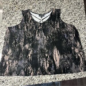 Catherines Top 4X Crisscross Tank Brown